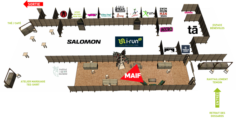 Plan du village Salomon EcoTrail Paris