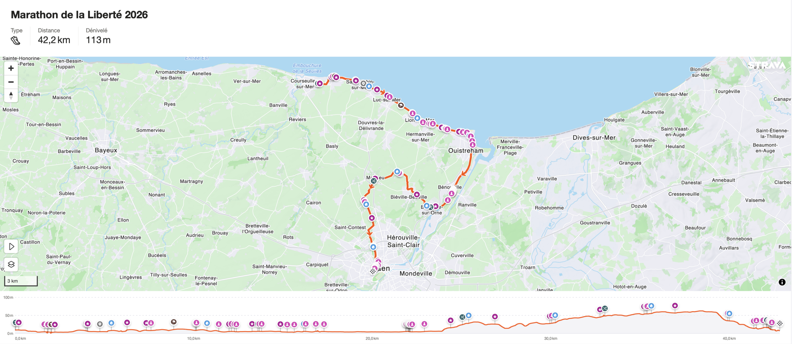 Parcours du Marathon de la Liberté