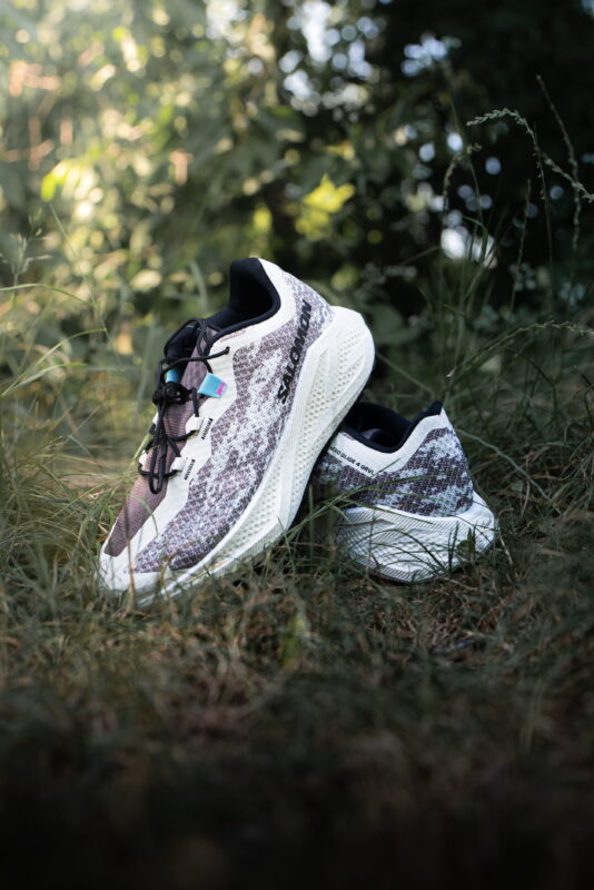 Salomon Aero Glide 4 GRVL dans l'herbe, trail running