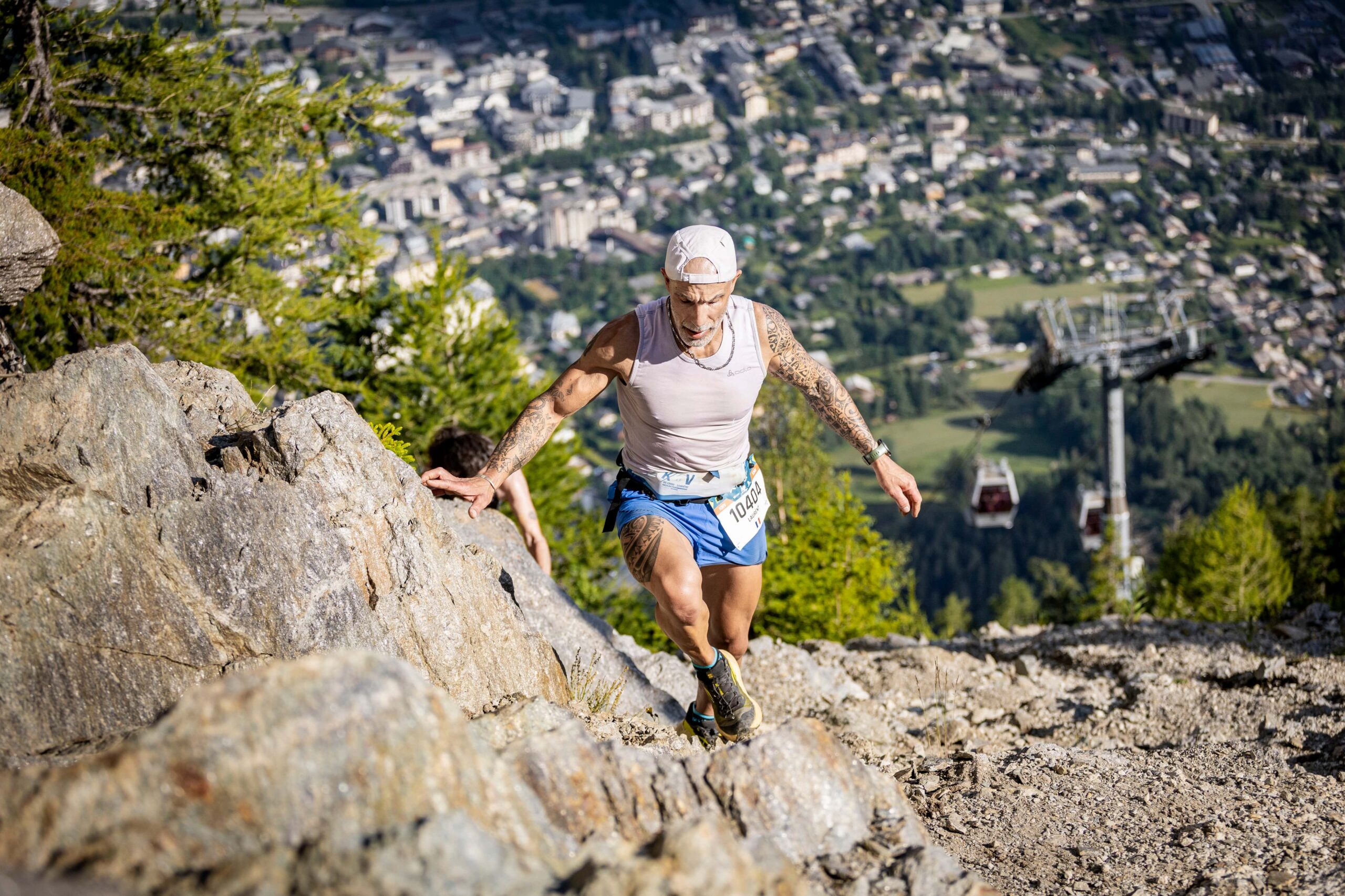 Coureur sur le Kilomètre Vertical du Mont-Blanc