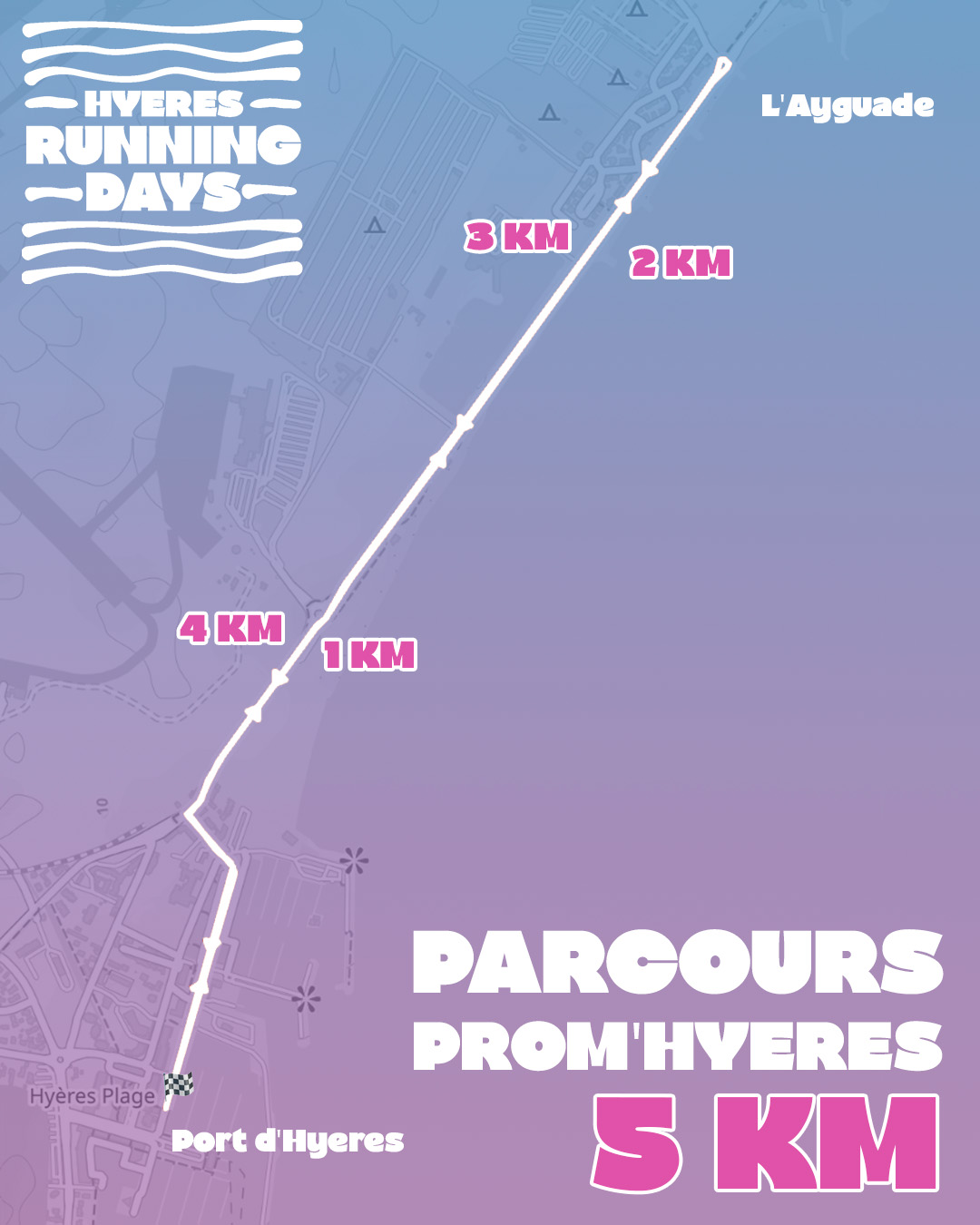 Parcours du 5 km de la Prom'Hyères 2026